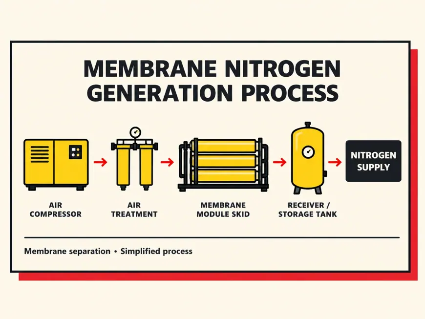 Membrane Nitrogen Generators: Hollow-Fibre Systems & Selection — technical illustration
